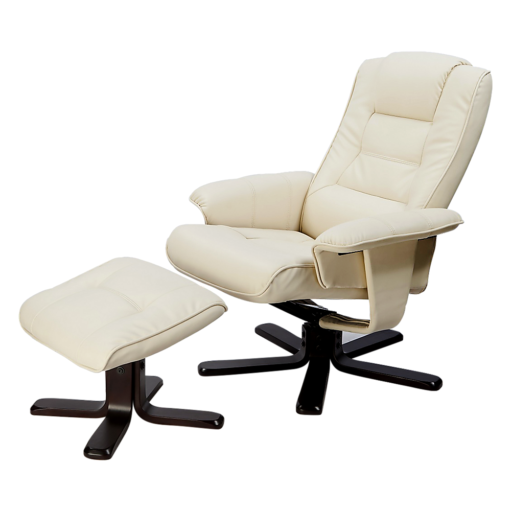 PU Leather Massage Chair Recliner Ottoman Lounge Remote - Cosy Abode