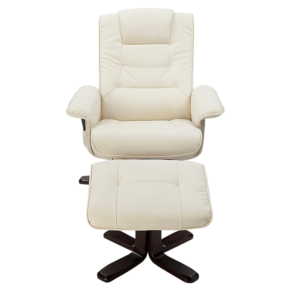 PU Leather Massage Chair Recliner Ottoman Lounge Remote - Cosy Abode