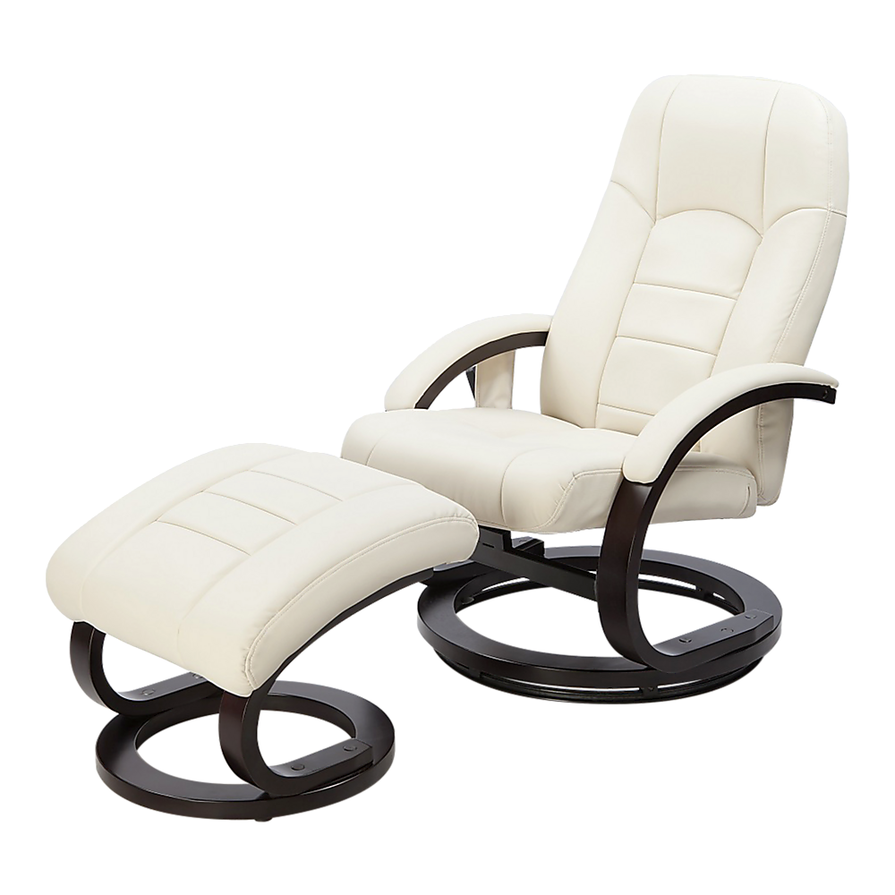 PU Leather Deluxe Massage Chair Recliner Ottoman Lounge Remote - Cosy Abode
