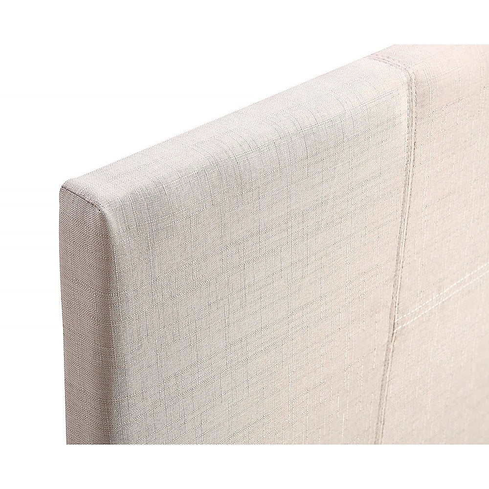 Single Linen Fabric Bed Frame Beige - Cosy Abode