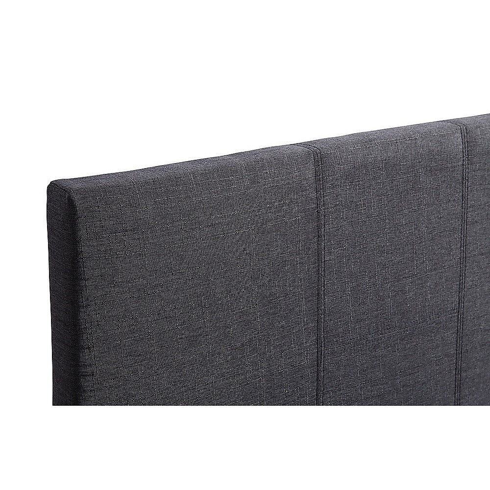 Single Linen Fabric Bed Frame Grey - Cosy Abode