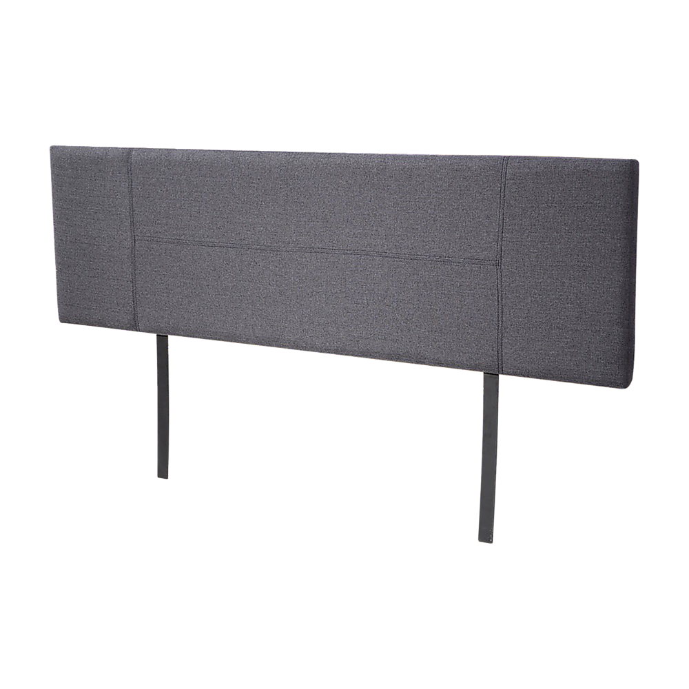 Linen Fabric King Bed Headboard Bedhead - Grey - Cosy Abode