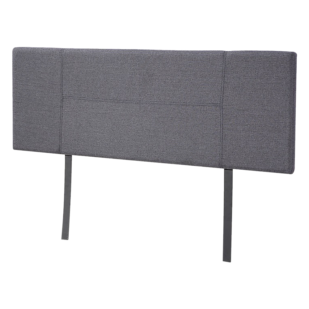 Linen Fabric Queen Bed Headboard Bedhead - Grey - Cosy Abode