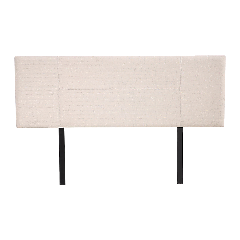 Linen Fabric Queen Bed Headboard Bedhead - Beige - Cosy Abode