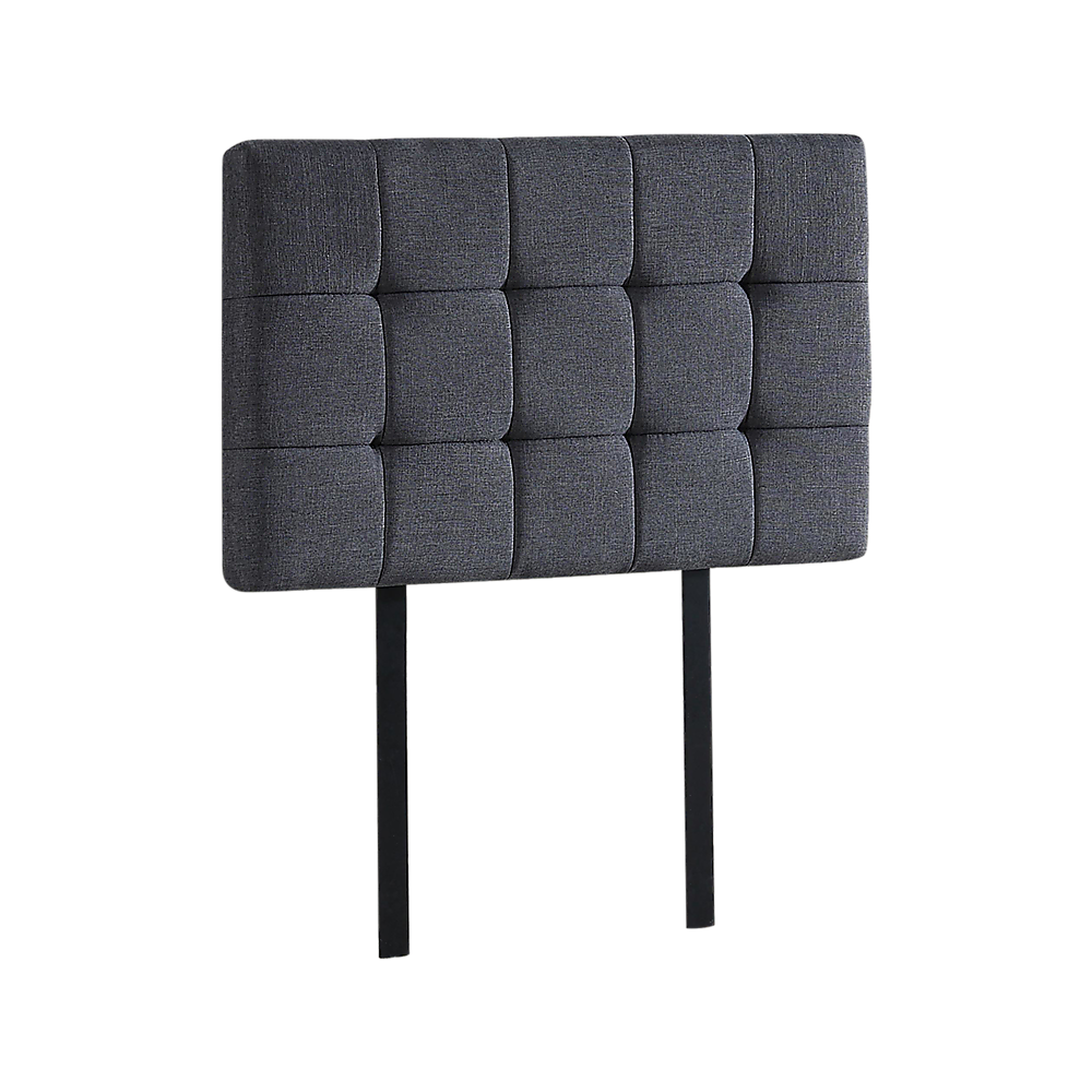 Linen Fabric Single Bed Deluxe Headboard Bedhead - Grey - Cosy Abode