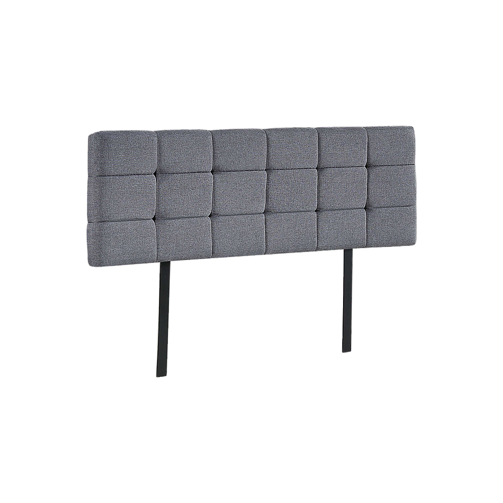 Linen Fabric Queen Bed Deluxe Headboard Bedhead - Grey - Cosy Abode