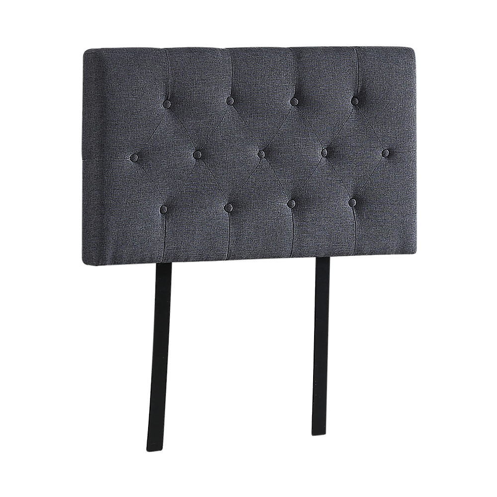Linen Fabric Single Bed Deluxe Headboard Bedhead - Grey - Cosy Abode