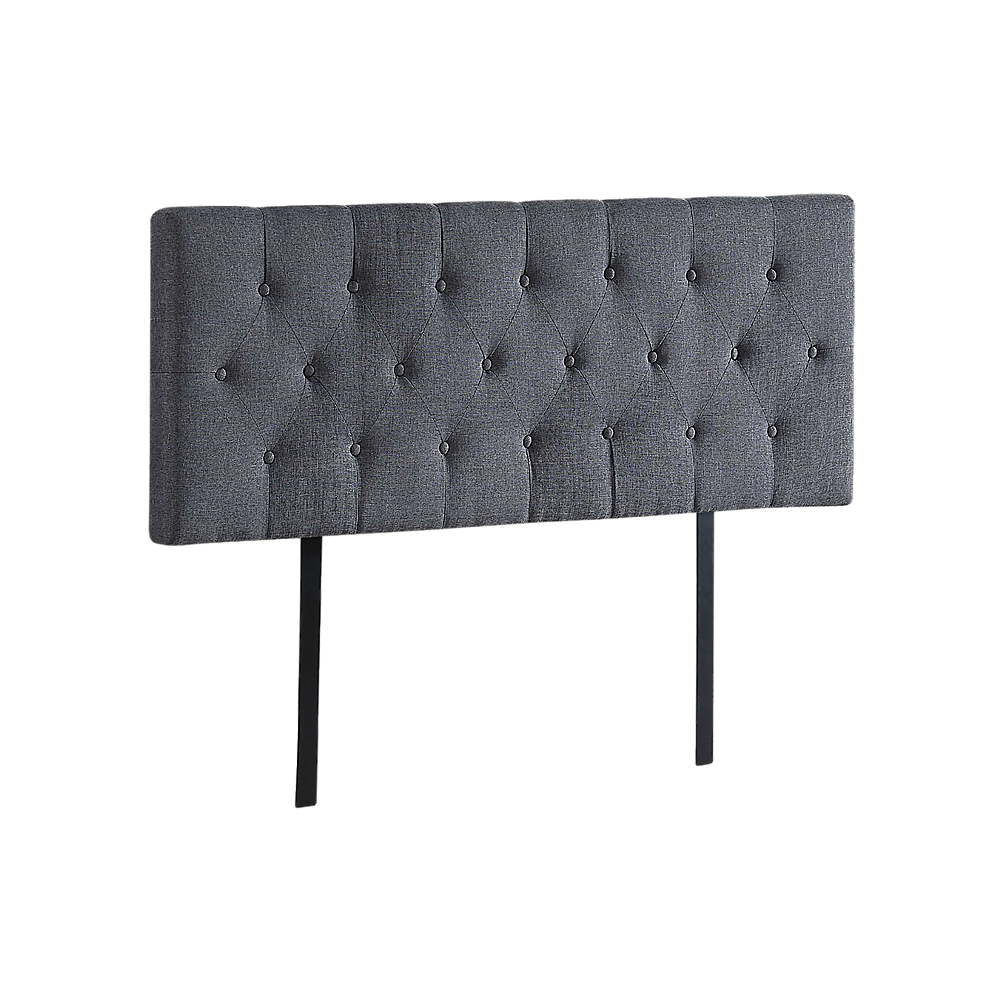Linen Fabric Double Bed Deluxe Headboard Bedhead - Grey - Cosy Abode