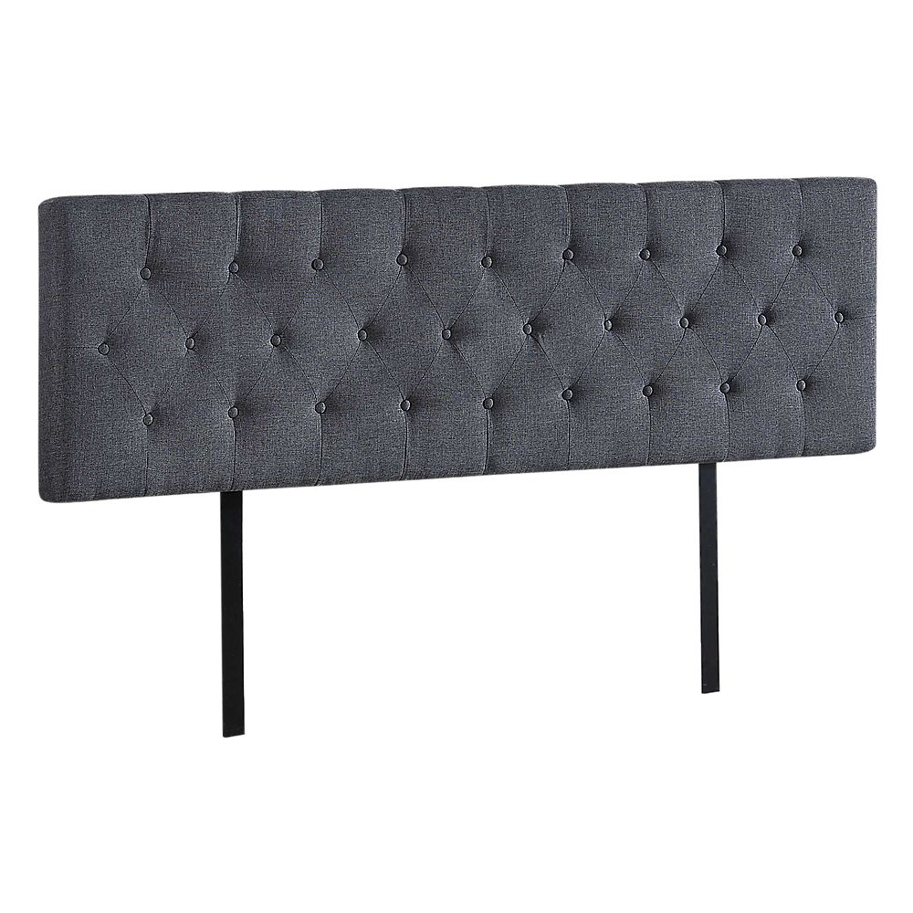 Linen Fabric King Bed Deluxe Headboard Bedhead - Grey - Cosy Abode