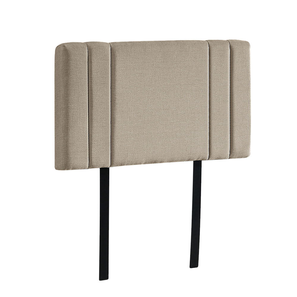 Linen Fabric Single Bed Deluxe Headboard Bedhead - Beige - Cosy Abode