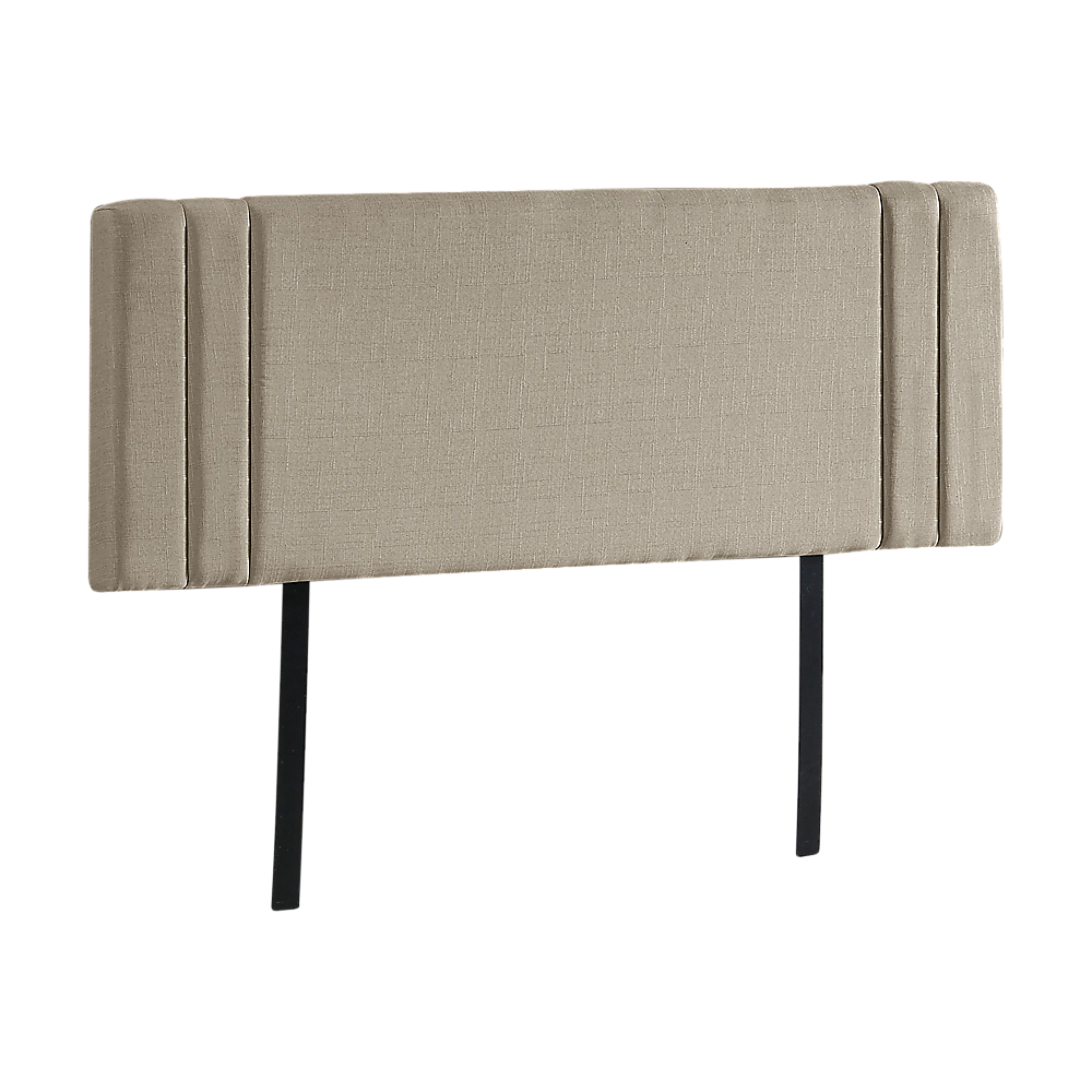 Linen Fabric King Bed Deluxe Headboard Bedhead - Beige - Cosy Abode