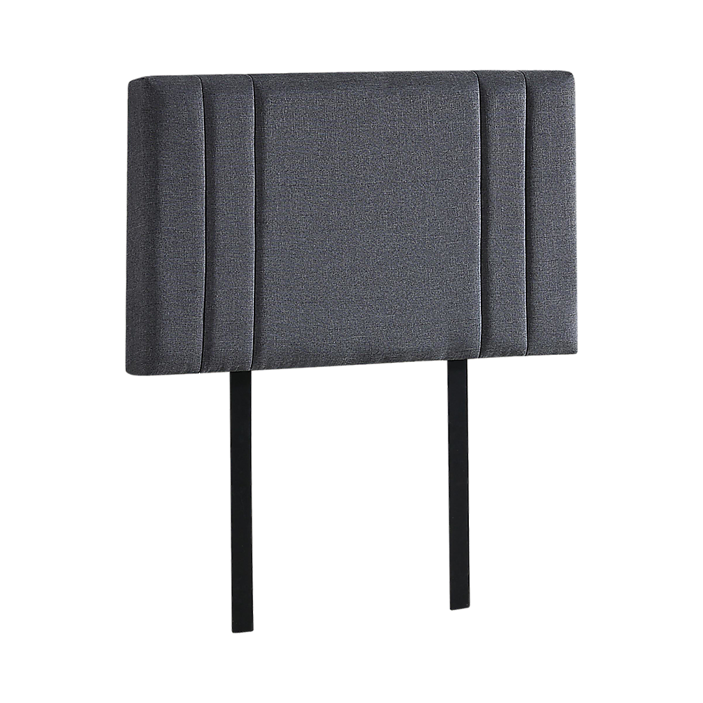 Linen Fabric Single Bed Deluxe Headboard Bedhead - Grey - Cosy Abode