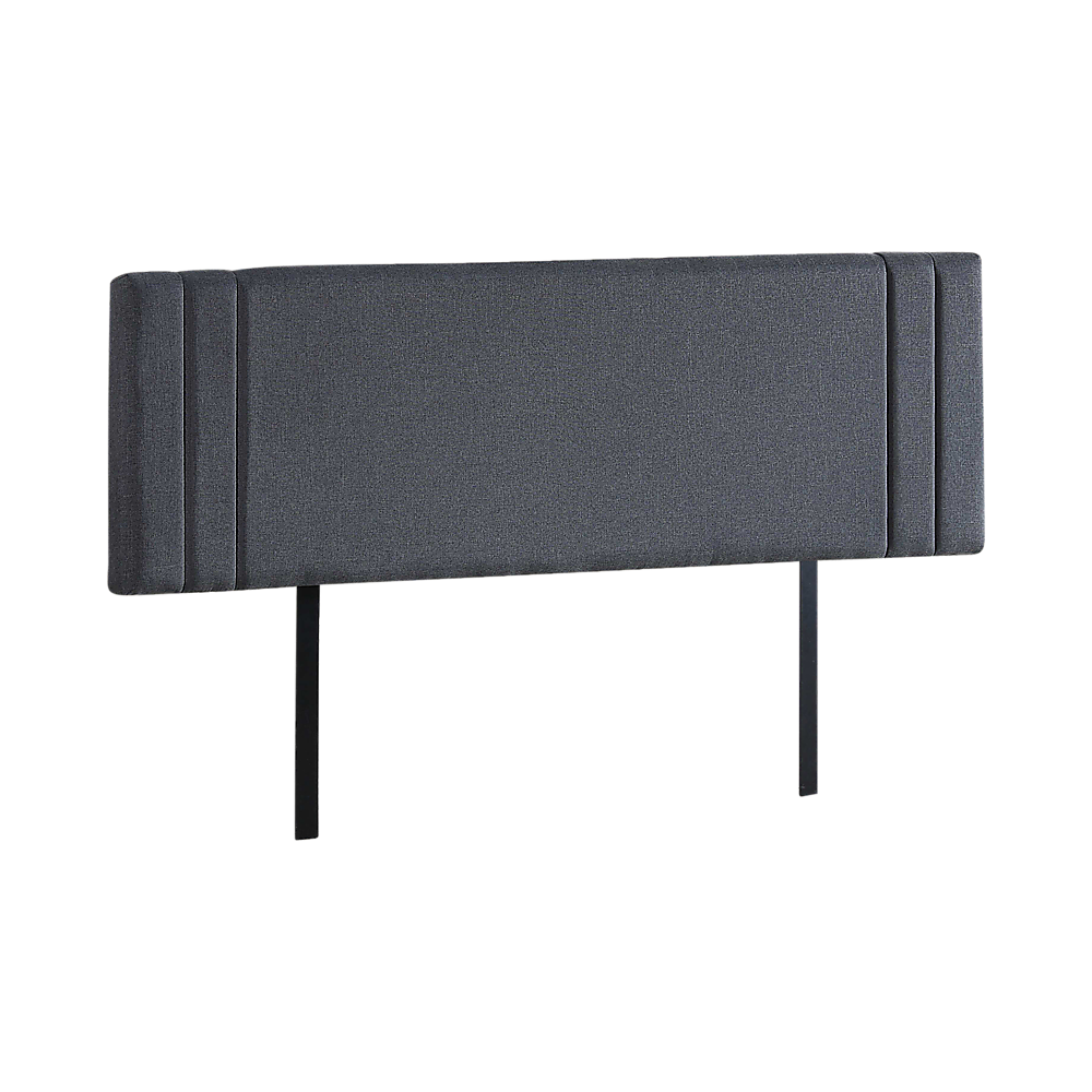 Linen Fabric King Bed Deluxe Headboard Bedhead - Grey - Cosy Abode