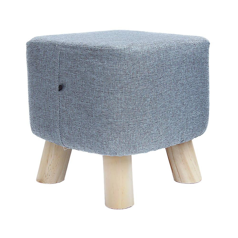 Fabric Ottoman Foot Stool Rest Pouffe Footstool Wood Storage Padded Seat - Cosy Abode