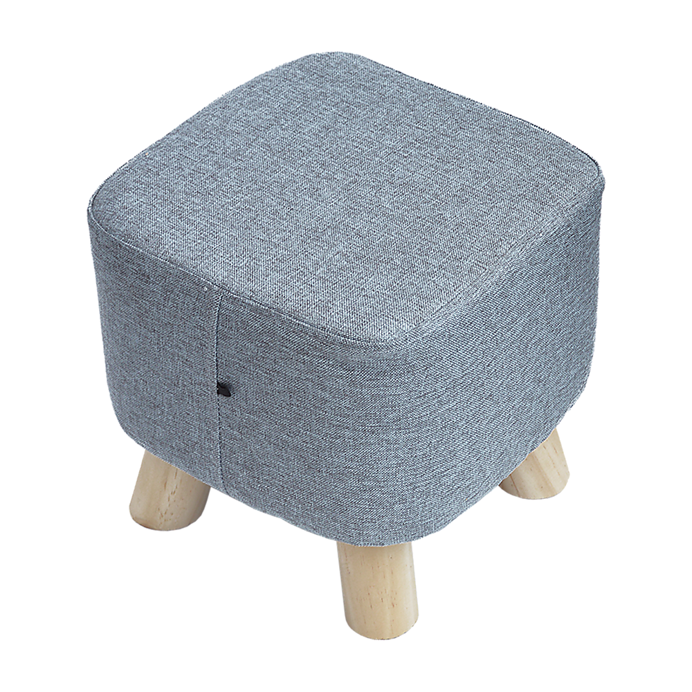 Fabric Ottoman Foot Stool Rest Pouffe Footstool Wood Storage Padded Seat - Cosy Abode