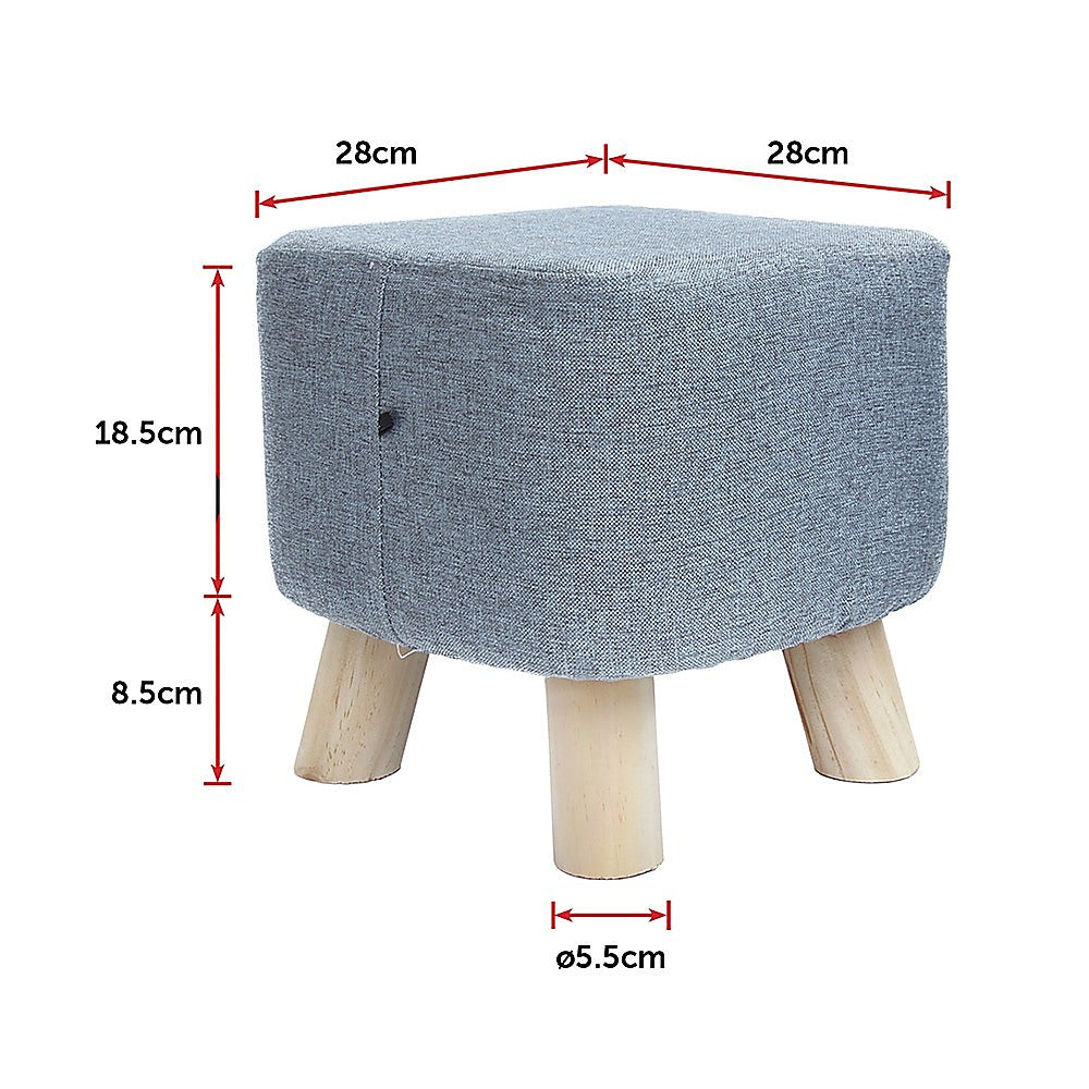 Fabric Ottoman Foot Stool Rest Pouffe Footstool Wood Storage Padded Seat - Cosy Abode