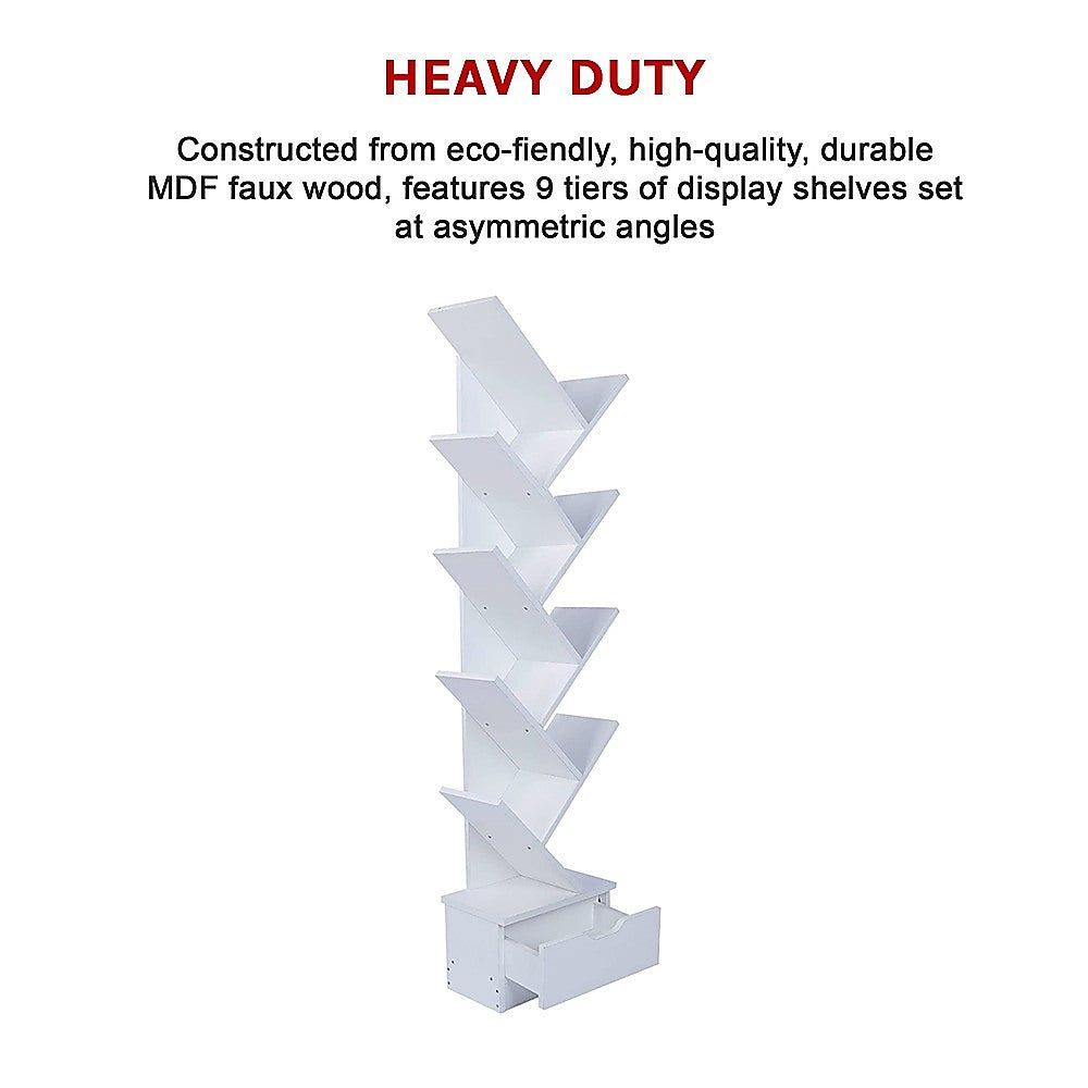 Tree Bookshelf Bookcase Book Organizer 9-Tier Multipurpose Shelf Display Racks - Cosy Abode
