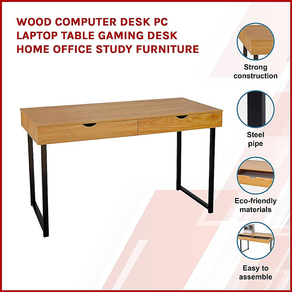 Wood Computer Desk PC Laptop Table Gaming Desk Home Office Study Furniture - Cosy Abode