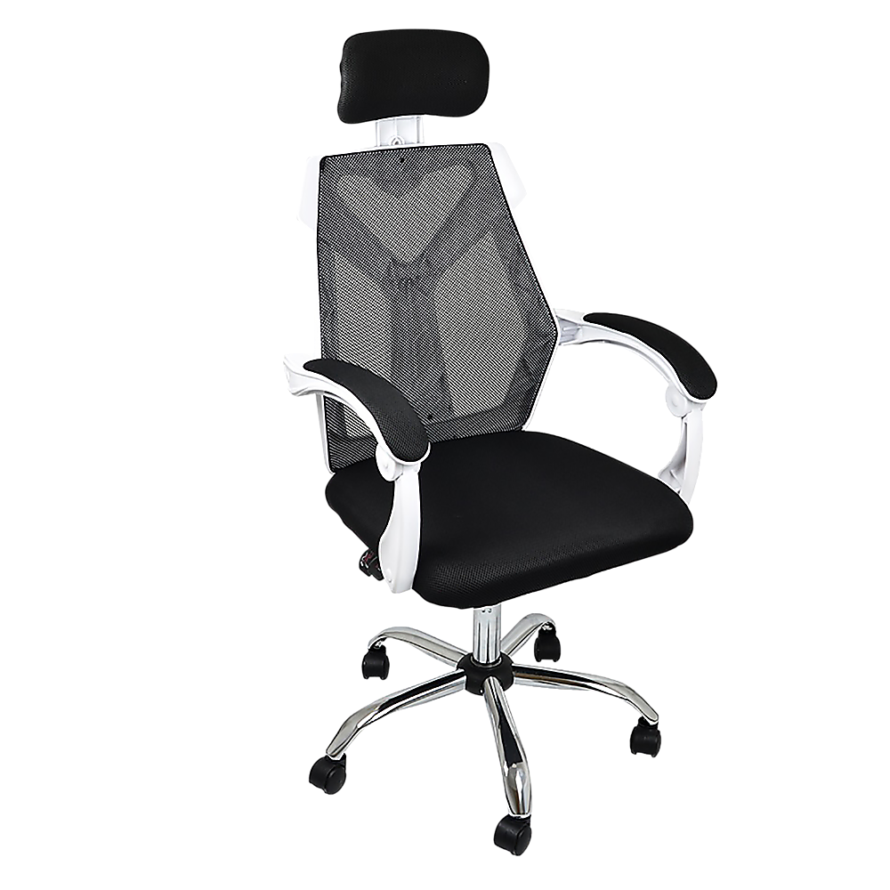 Office Chair Gaming Computer Chairs Mesh Back Foam Seat - White - Cosy Abode
