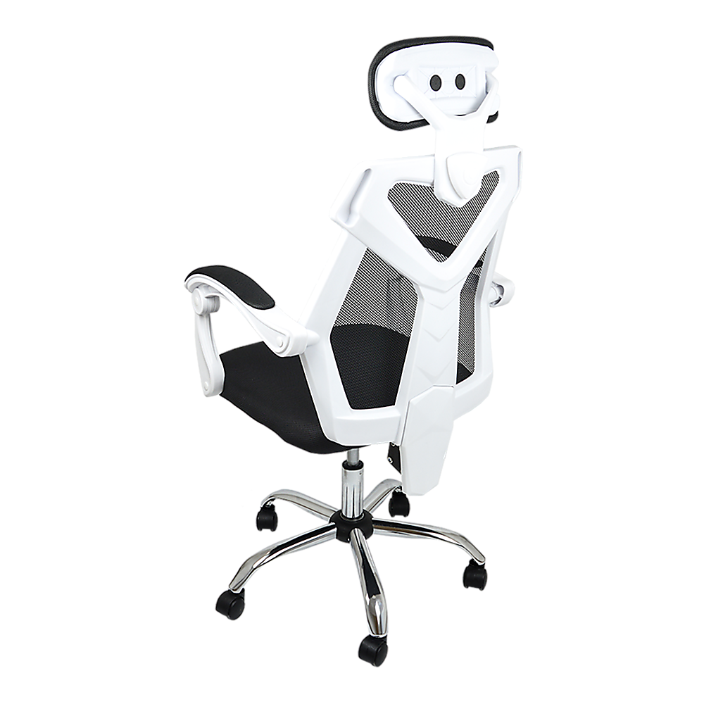 Office Chair Gaming Computer Chairs Mesh Back Foam Seat - White - Cosy Abode