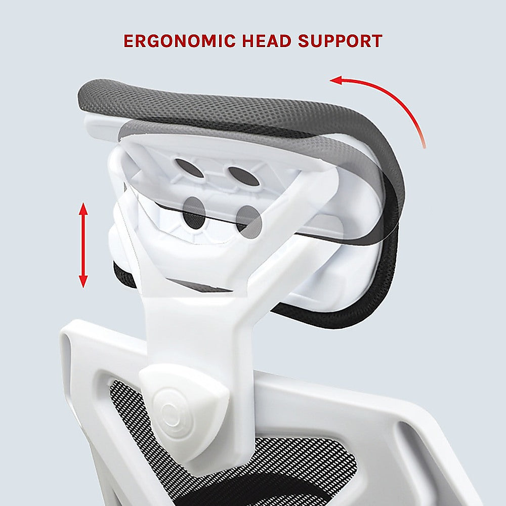 Office Chair Gaming Computer Chairs Mesh Back Foam Seat - White - Cosy Abode