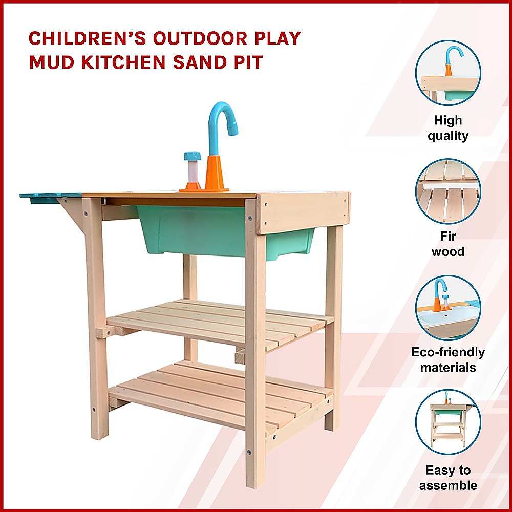 Childrens Outdoor Play Mud Kitchen Sand Pit - Cosy Abode