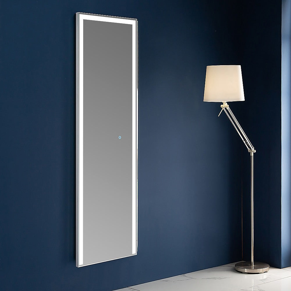 LED Full Length Mirror Standing Floor Makeup Wall Light Mirror 160cm x 50cm - Cosy Abode