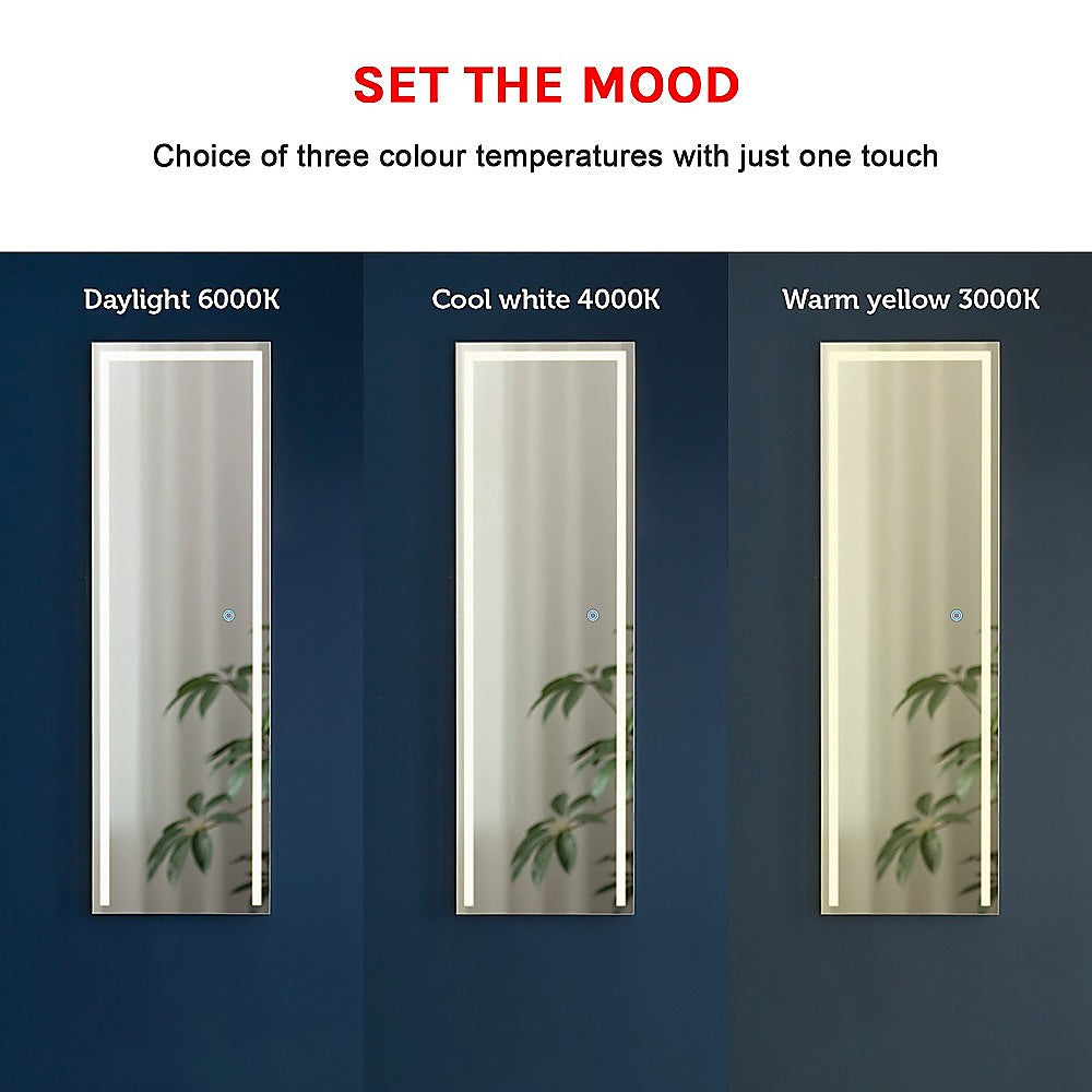LED Full Length Mirror Standing Floor Makeup Wall Light Mirror 160cm x 50cm - Cosy Abode