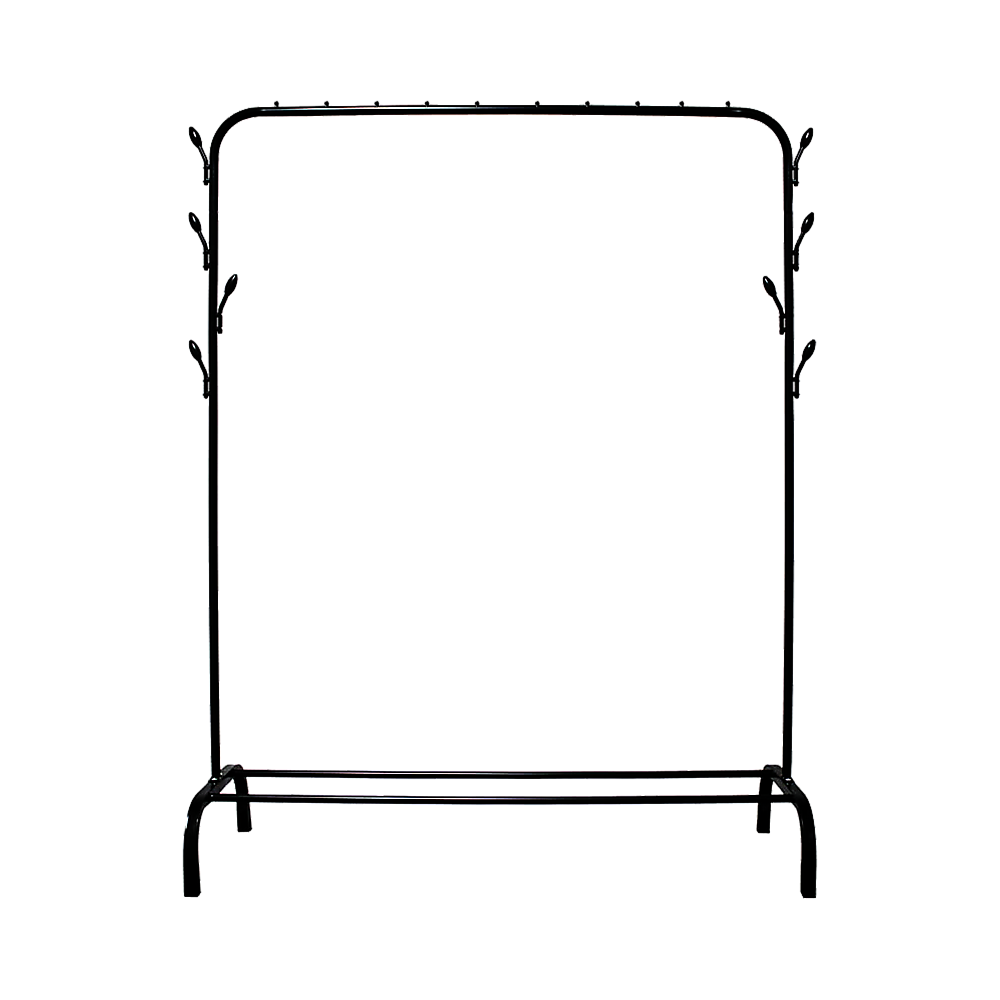 Closet Organizer Metal Garment Rack Portable Clothes Hanger Storage Shoes Rack Black - Cosy Abode