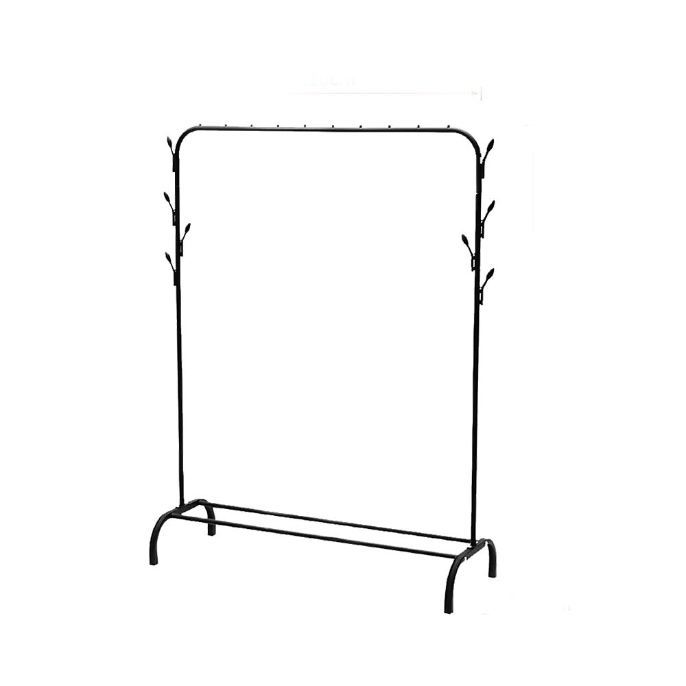 Closet Organizer Metal Garment Rack Portable Clothes Hanger Storage Shoes Rack Black - Cosy Abode