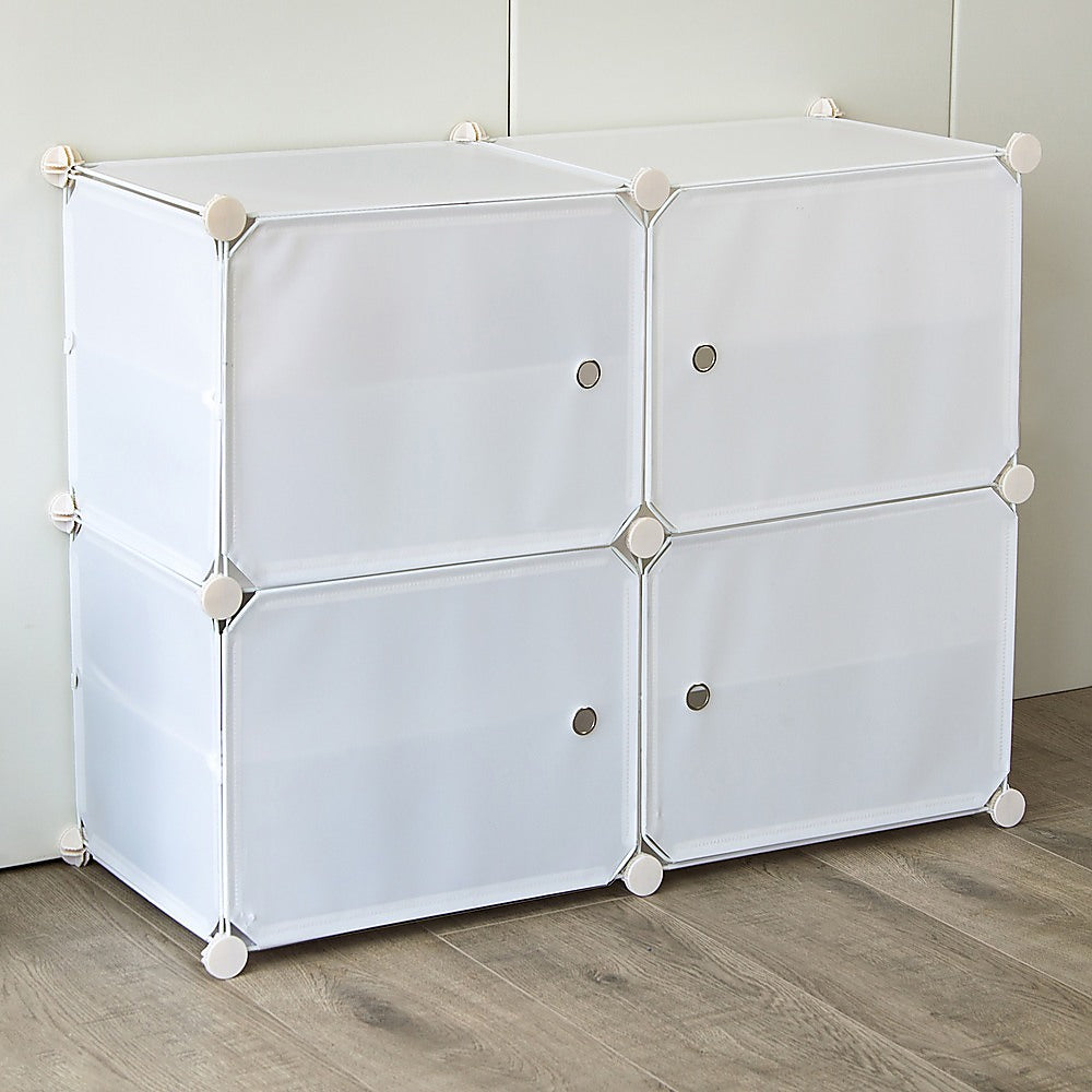 White Cube DIY Shoe Cabinet Rack Storage Portable Stackable Organiser Stand - Cosy Abode