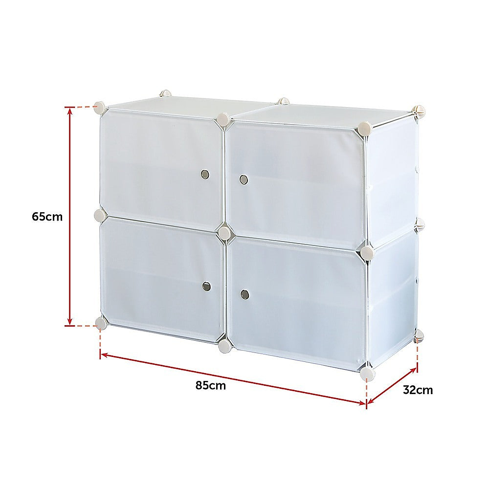 White Cube DIY Shoe Cabinet Rack Storage Portable Stackable Organiser Stand - Cosy Abode