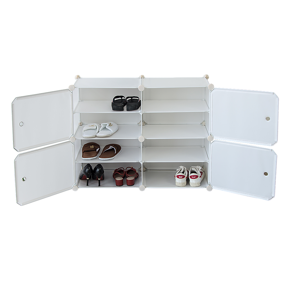White Cube DIY Shoe Cabinet Rack Storage Portable Stackable Organiser Stand - Cosy Abode