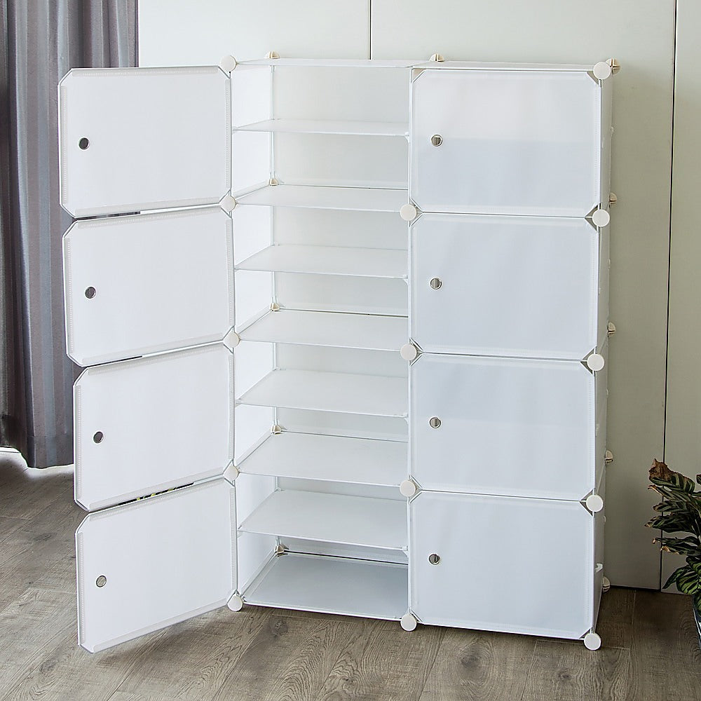 White Cube DIY Shoe Cabinet Rack Storage Portable Stackable Organiser Stand - Cosy Abode