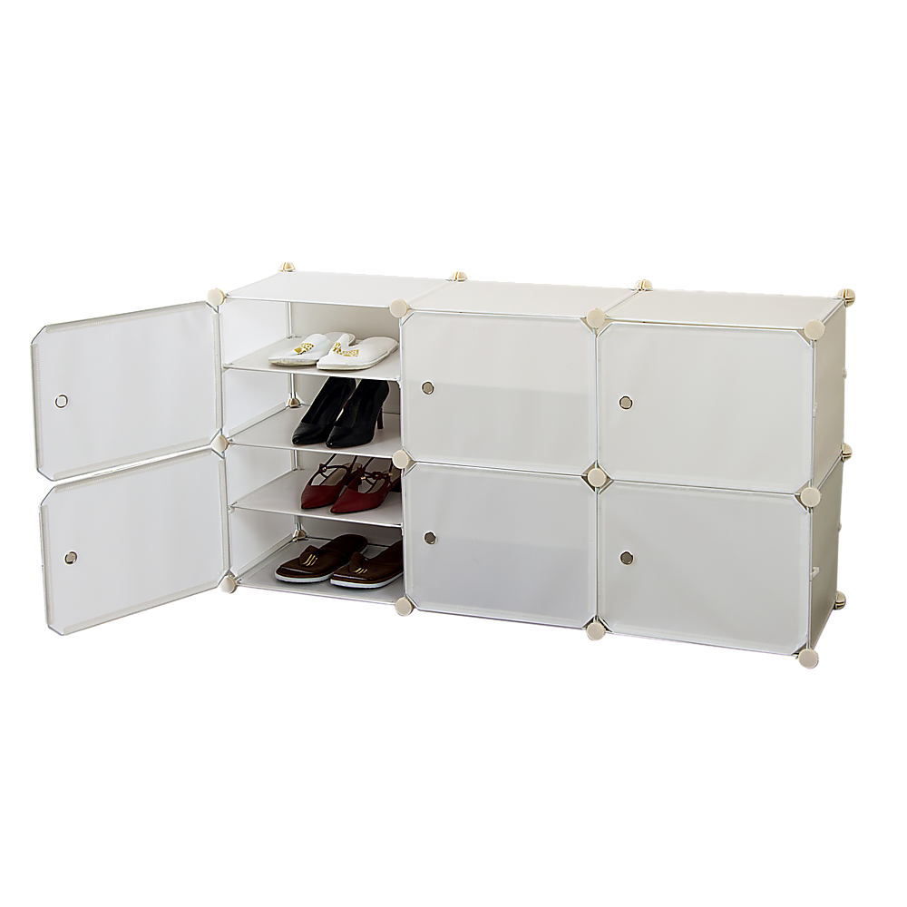 White Cube DIY Shoe Cabinet Rack Storage Portable Stackable Organiser Stand - Cosy Abode