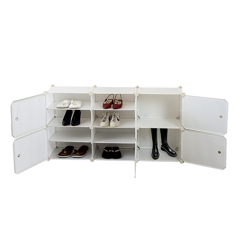 White Cube DIY Shoe Cabinet Rack Storage Portable Stackable Organiser Stand - Cosy Abode