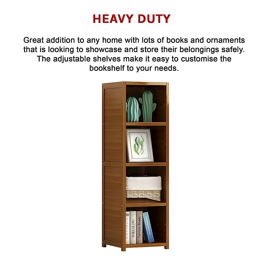 Bamboo Shelf Bookcase Display Storage Rack Stand Livingroom Bedroom - Cosy Abode