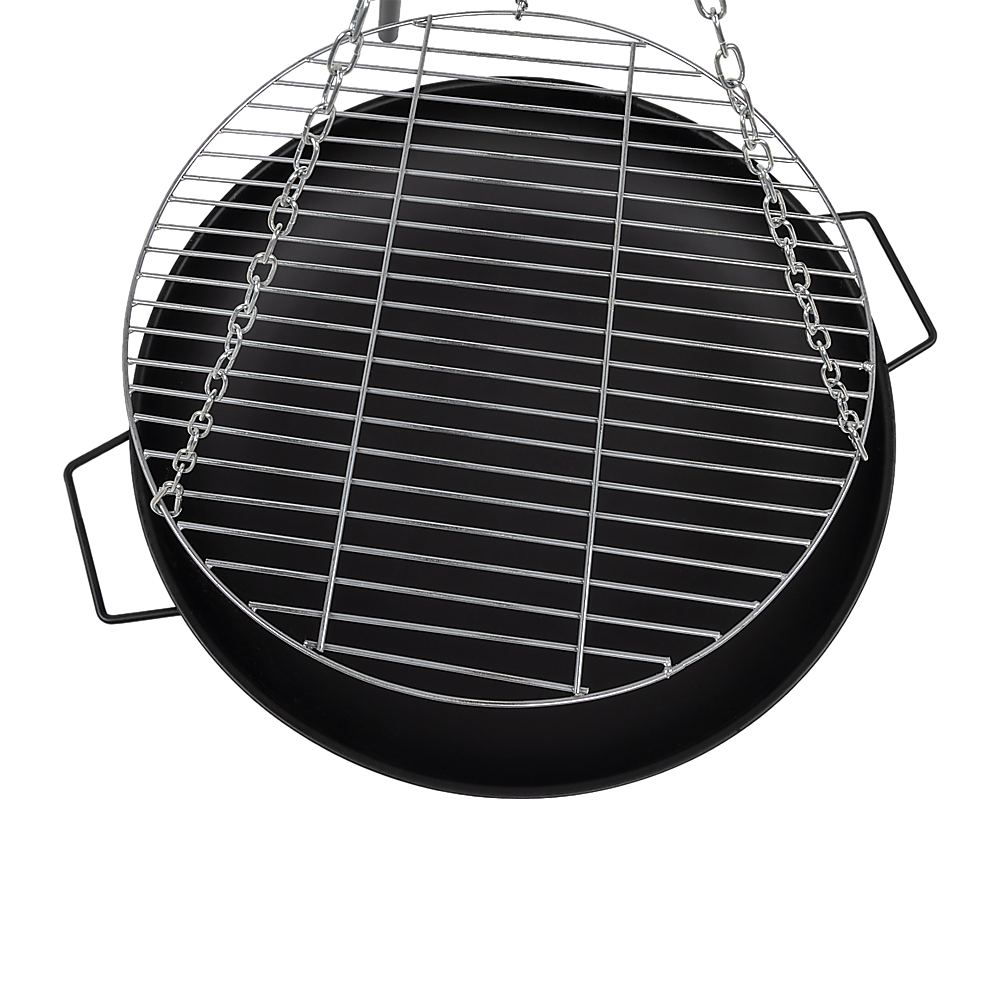 Tripod Garden Fire Pit BBQ Barbecue Cast Iron & Steel Fire Pit Bowl Round - Cosy Abode
