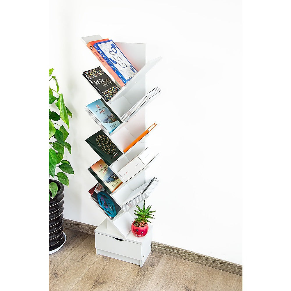 Tree Bookshelf Bookcase Book Organizer 12-Tier Multipurpose Shelf Display Racks - Cosy Abode