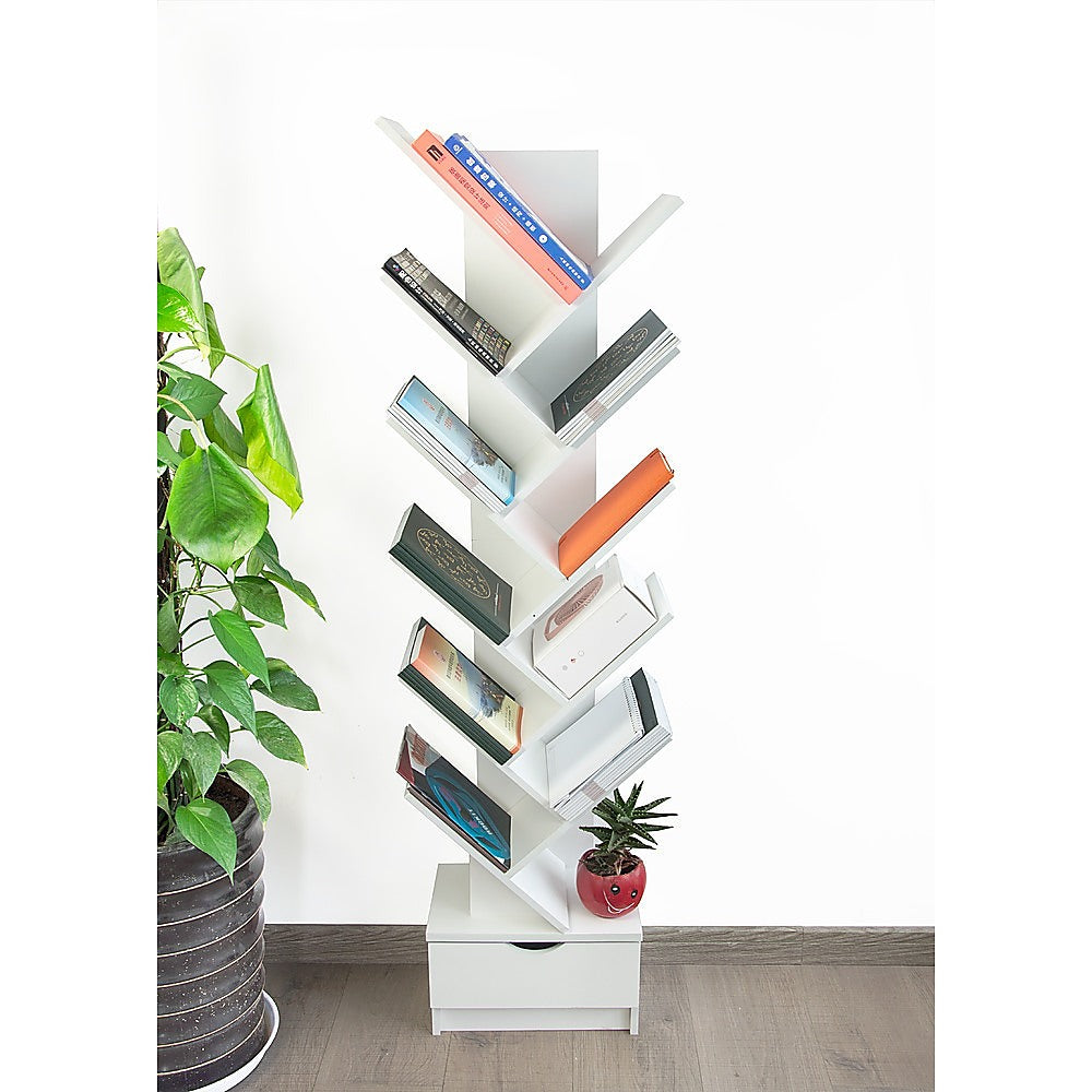 Tree Bookshelf Bookcase Book Organizer 12-Tier Multipurpose Shelf Display Racks - Cosy Abode