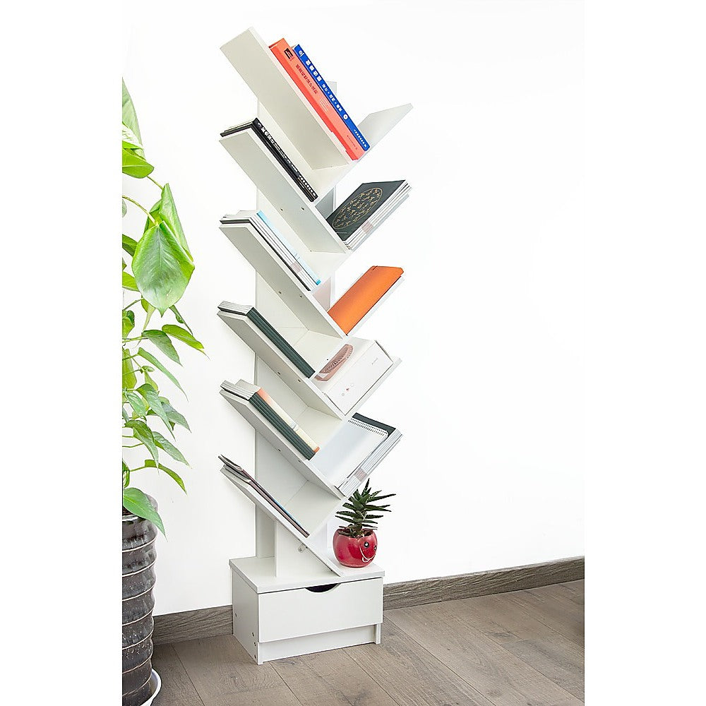 Tree Bookshelf Bookcase Book Organizer 12-Tier Multipurpose Shelf Display Racks - Cosy Abode