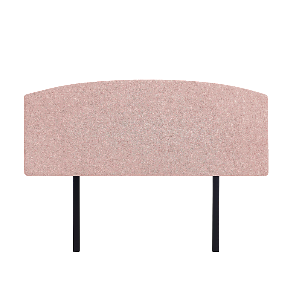 Linen Fabric Double Bed Curved Headboard Bedhead - Pale Pink - Cosy Abode