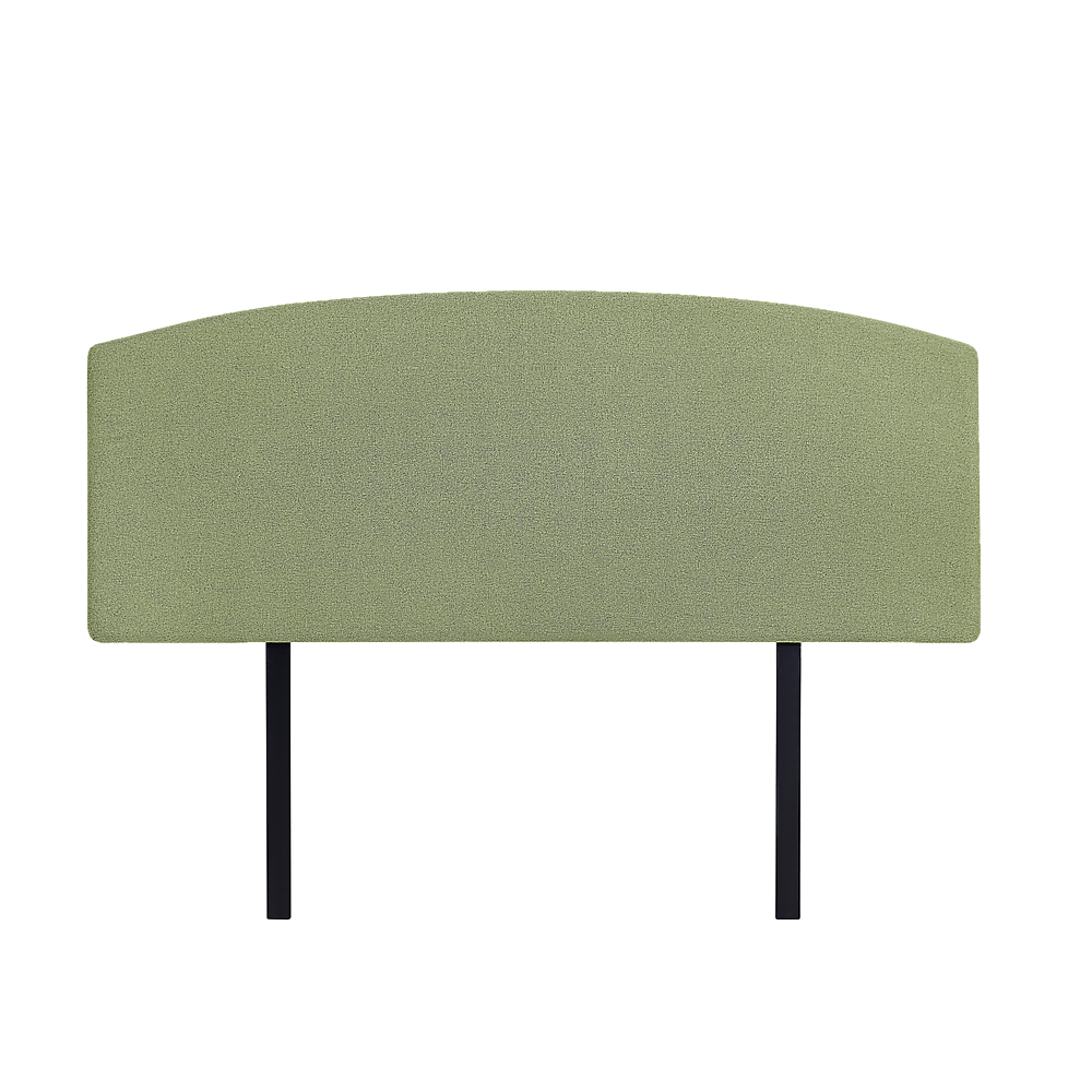 Linen Fabric Double Bed Curved Headboard Bedhead - Olive Green - Cosy Abode