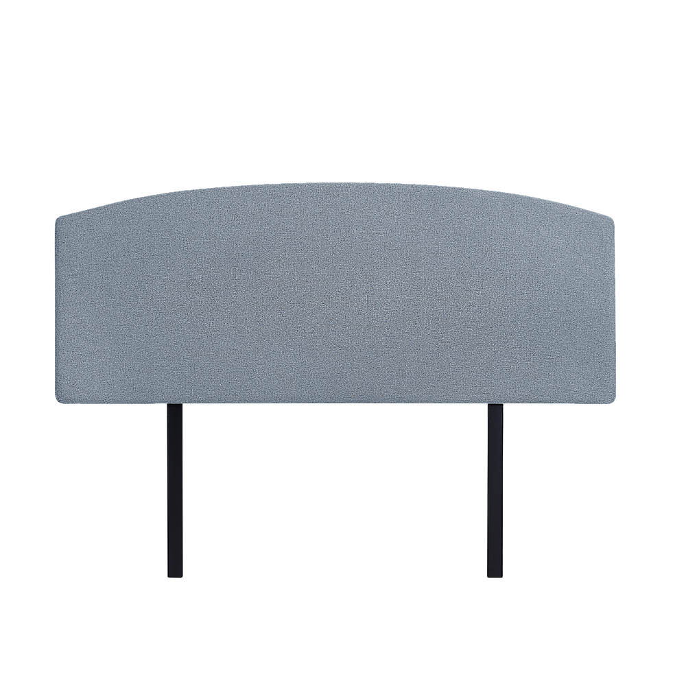 Linen Fabric Queen Bed Curved Headboard Bedhead - Berlin Blue - Cosy Abode