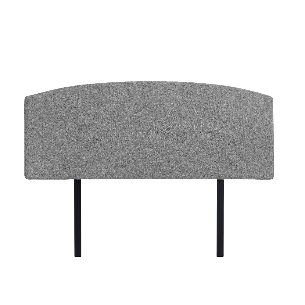 Linen Fabric Queen Bed Curved Headboard Bedhead - Night Ash - Cosy Abode