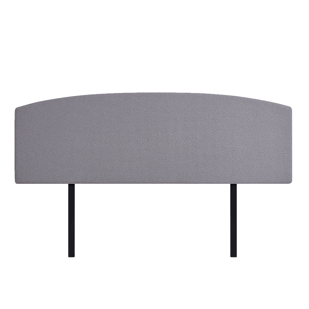 Linen Fabric King Bed Curved Headboard Bedhead - Slate Ash - Cosy Abode