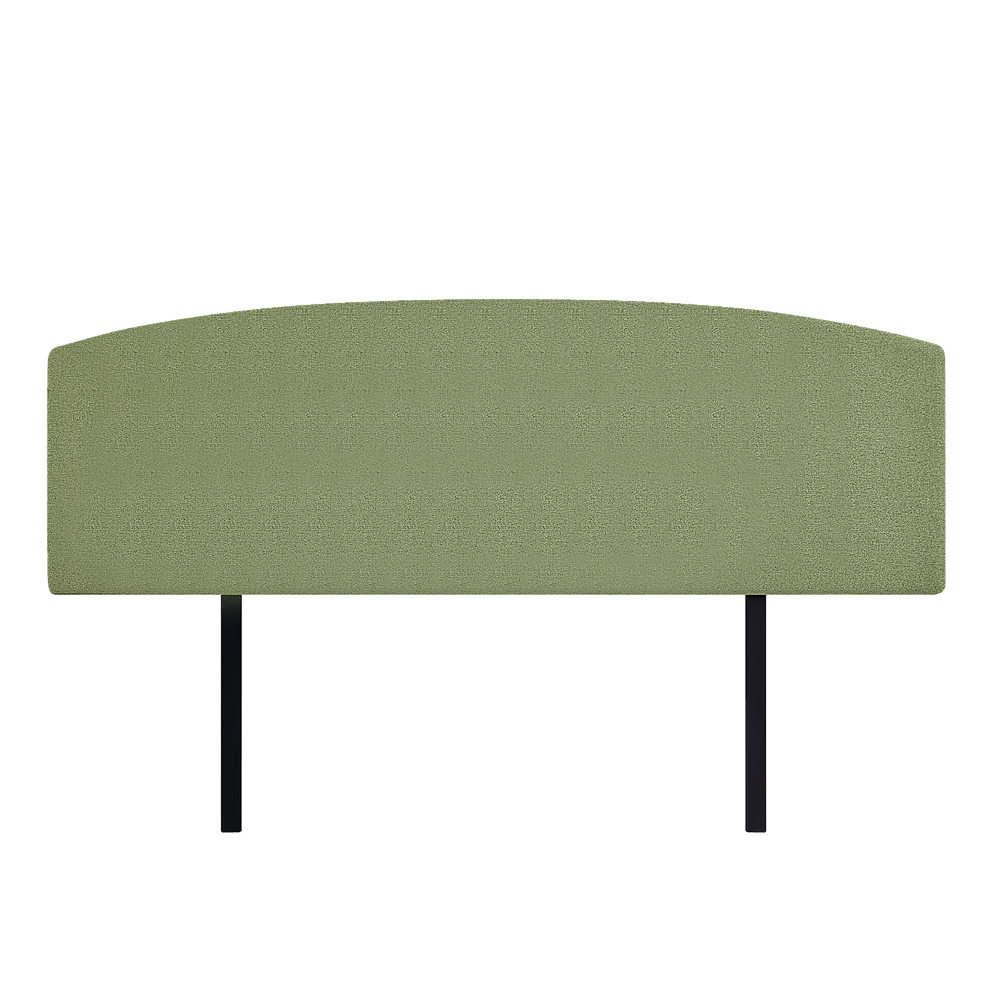 Linen Fabric King Bed Curved Headboard Bedhead - Olive Green - Cosy Abode