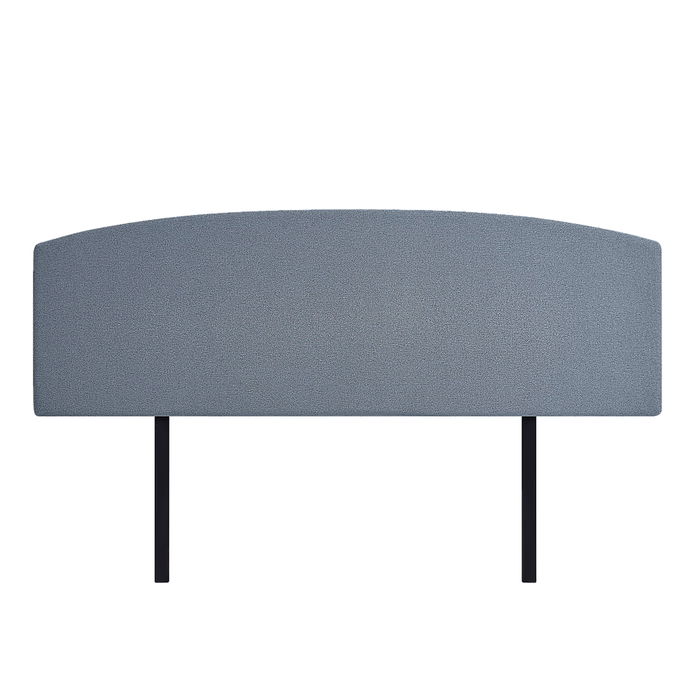 Linen Fabric King Bed Curved Headboard Bedhead - Berlin Blue - Cosy Abode