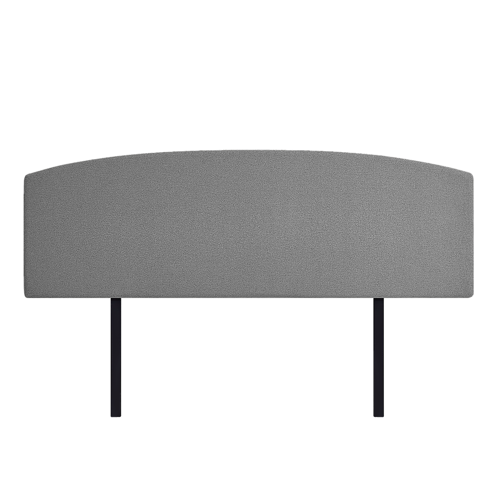 Linen Fabric King Bed Curved Headboard Bedhead - Night Ash - Cosy Abode