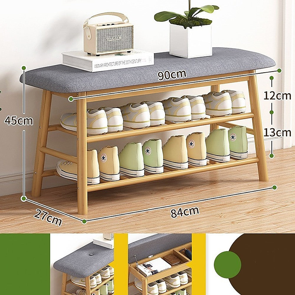 Shoe Stool Storage Rack Cabinet Multifunctional Space Saving - Cosy Abode